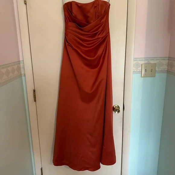 alfred angelo red bridesmaid dress Alfred Angelo bridesmaid formal evening gown Sz 11-12 bright red